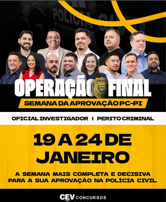 Últimas vagas para a Semana da Aprovação PC-PI no CEV Concursos